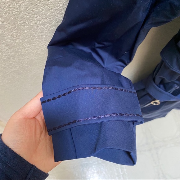 BNWT! MICHAEL KORS True Navy Long Trench Coat - Picture 7 of 7